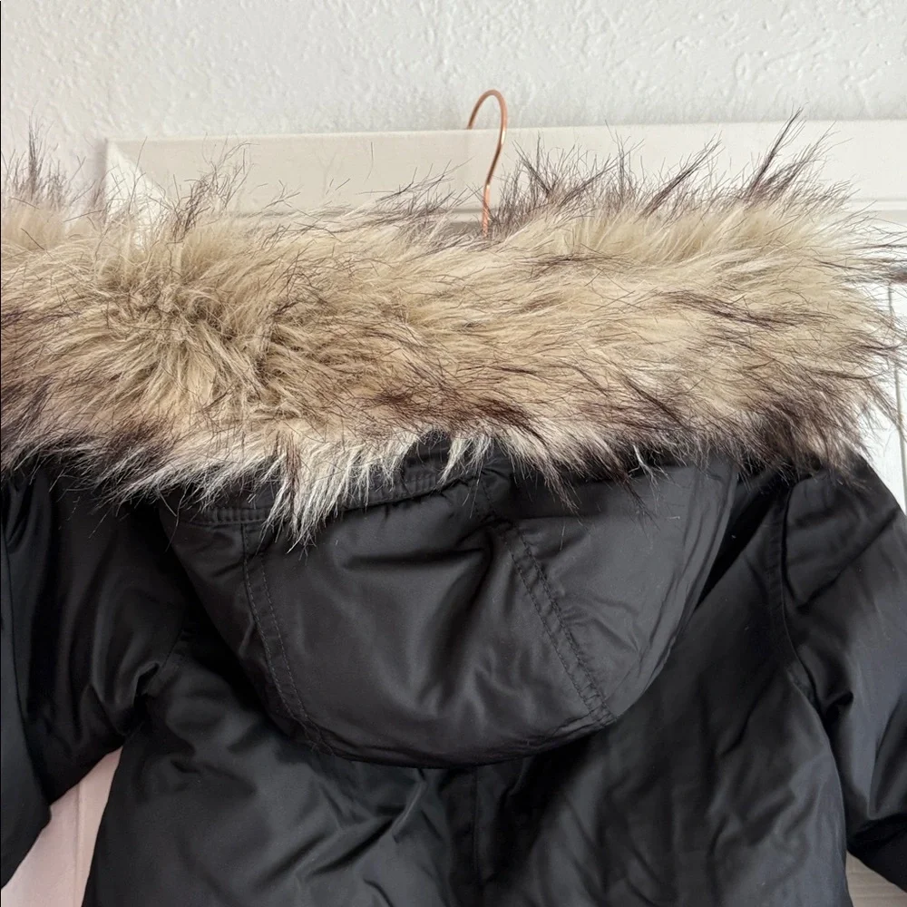 Crewcuts 4-5 Black Primaloft Puffer Parka Coat Jacket Fur Hood